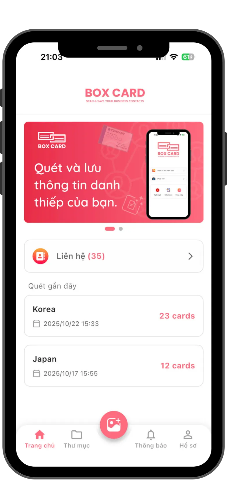 Boxcard - Smart Business Card Scanner features