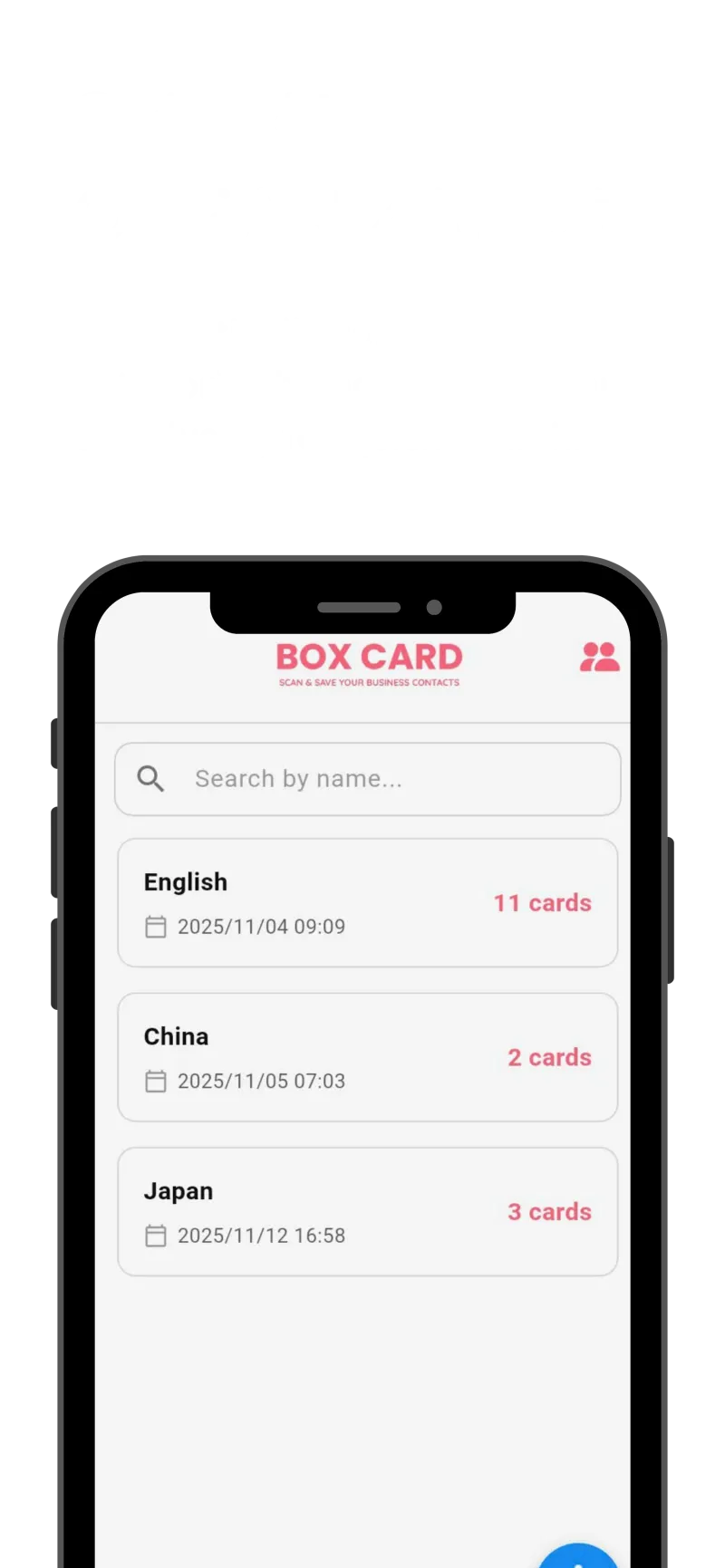 Boxcard app screenshot for en