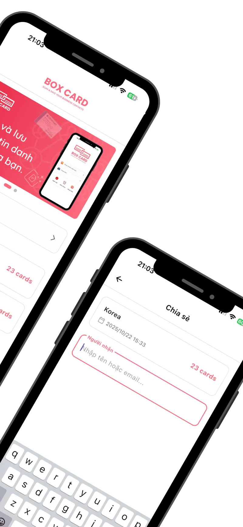 Boxcard app screenshot for vn