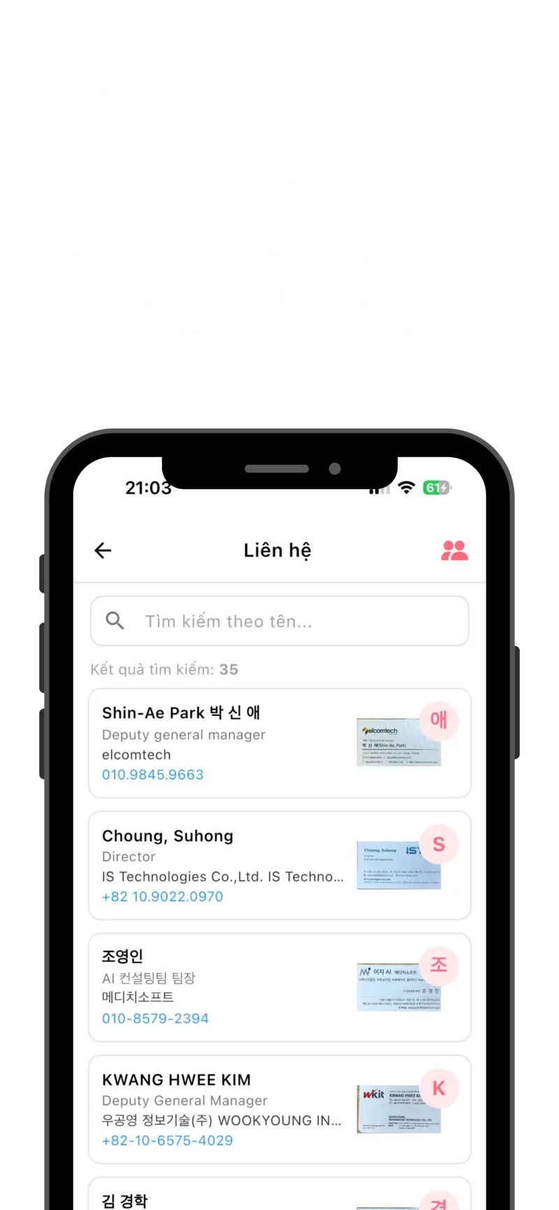 Boxcard app screenshot for vn