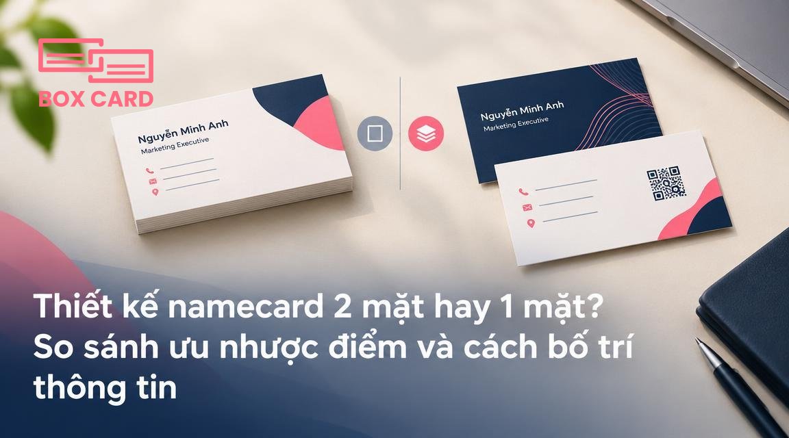 Thiết kế namecard 2 mặt hay 1 mặt? So sánh ưu nhược điểm và cách bố trí thông tin